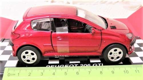 Fantastic Boxed New-Ray Toys Die Cast Peugeot 206 GTI With Pull Back Action Scale 1:32 L: 12 cm