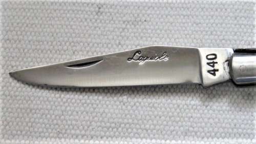 Wonderful Vintage `Laguiole` 440 Folding Knife With Corkscew Two Tone Wood Handle L: 22 cm