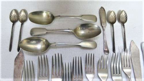 Lovely Collection of Vintage Silver Plate Forks, Spoons and Knives Details in Description