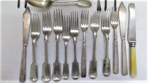 Lovely Collection of Vintage Silver Plate Forks, Spoons and Knives Details in Description