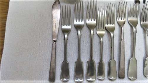 Lovely Collection of Vintage Silver Plate Forks, Spoons and Knives Details in Description