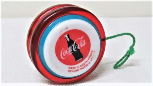 Awesome Vintage 1980`s Genuine Russel Coca-Cola Super Yo-Yo With String 60 x 35 mm