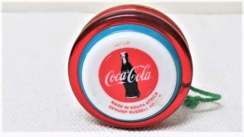 Awesome Vintage 1980`s Genuine Russel Coca-Cola Super Yo-Yo With String 60 x 35 mm