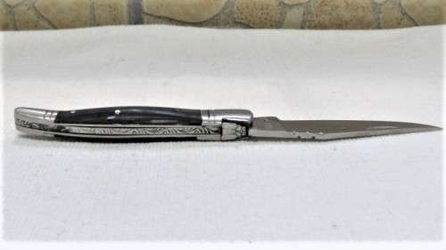 Fabulous Vintage `Laguiole 440` Folding Knife With Black Resin Handle L: 220 mm