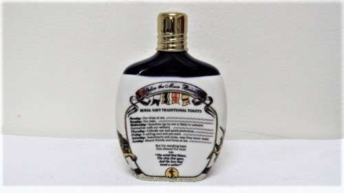 Fabulous Vintage 200ml British Navy Pusser`s Rum Hand Cast Porcelain Hip Flask (Empty) H: 150 mm