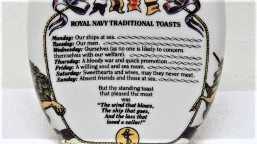 Fabulous Vintage 200ml British Navy Pusser`s Rum Hand Cast Porcelain Hip Flask (Empty) H: 150 mm