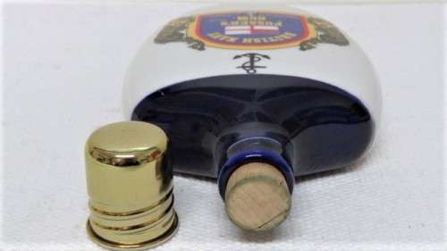 Fabulous Vintage 200ml British Navy Pusser`s Rum Hand Cast Porcelain Hip Flask (Empty) H: 150 mm