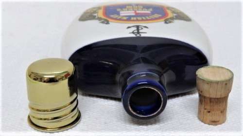 Fabulous Vintage 200ml British Navy Pusser`s Rum Hand Cast Porcelain Hip Flask (Empty) H: 150 mm