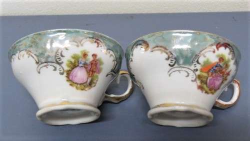 Two Wonderful Vintage Terschenreuth Bavaria Demitasse Porcelain Duos Details in Description.
