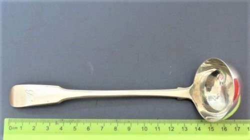 Antique Hallmarked Glasgow Robert Gray & Son 1823-24 Monogrammed Silver Toddy Ladle L: 170 mm 38 g