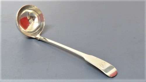Antique Hallmarked Glasgow Robert Gray & Son 1823-24 Monogrammed Silver Toddy Ladle L: 170 mm 38 g