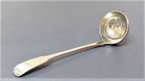 Antique Hallmarked Glasgow Robert Gray & Son 1823-24 Monogrammed Silver Toddy Ladle L: 170 mm 38 g