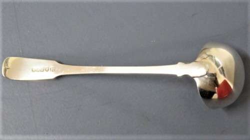 Antique Hallmarked Glasgow Robert Gray & Son 1823-24 Monogrammed Silver Toddy Ladle L: 170 mm 38 g