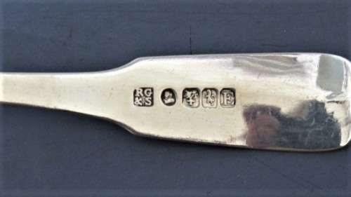 Antique Hallmarked Glasgow Robert Gray & Son 1823-24 Monogrammed Silver Toddy Ladle L: 170 mm 38 g