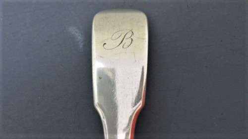 Antique Hallmarked Glasgow Robert Gray & Son 1823-24 Monogrammed Silver Toddy Ladle L: 170 mm 38 g