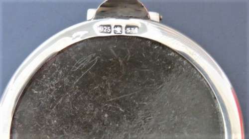 Beautiful Antique Hallmarked Sterling Silver (.925) Footed Round Pin Box 45 x 70 mm 113 g