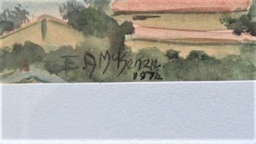 Gorgeous Vintage Framed Watercolour Landscape/Seascape Signed FA McKenzie 1974 70,5 x 38 cm