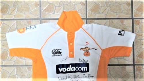 Vintage Autographed Vodacom Cheetahs South Africa Rugby Union Medium Shirt