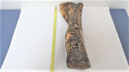 Stunning Vintage (Possibly 1920`s) Ashanti African Hand Carved Bone Leg H: 38 cm