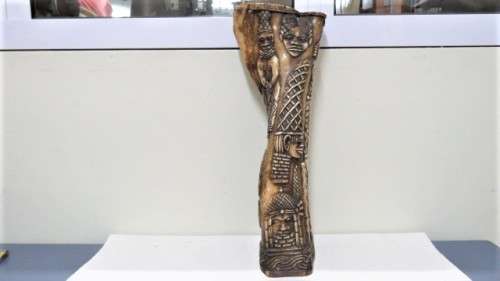 Stunning Vintage (Possibly 1920`s) Ashanti African Hand Carved Bone Leg H: 38 cm