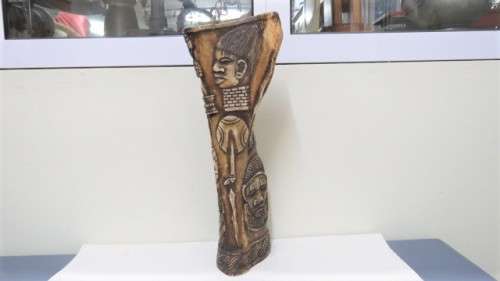 Stunning Vintage (Possibly 1920`s) Ashanti African Hand Carved Bone Leg H: 38 cm