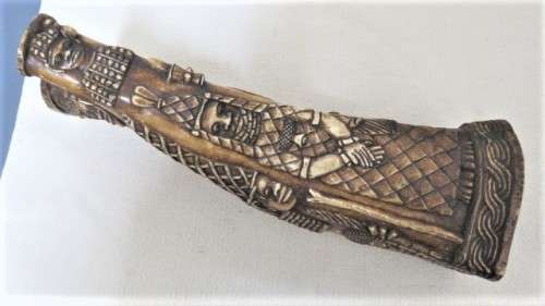 Stunning Vintage (Possibly 1920`s) Ashanti African Hand Carved Bone Leg H: 38 cm