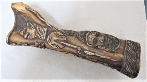 Stunning Vintage (Possibly 1920`s) Ashanti African Hand Carved Bone Leg H: 38 cm