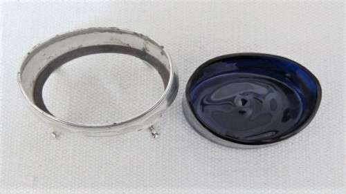 Antique Hallmarked London Elizabeth Morley George III 1811 Silver Salt Pot Blue Glass Inner (63 g)