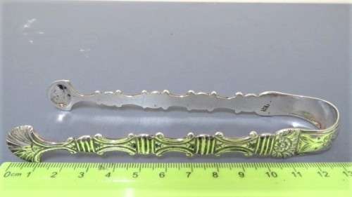 Antique Hallmarked Georgian Silver Sugar Tongs (Possibly London 1761) L: 135 mm (41 g)