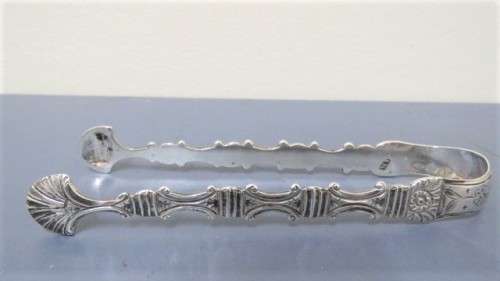 Antique Hallmarked Georgian Silver Sugar Tongs (Possibly London 1761) L: 135 mm (41 g)