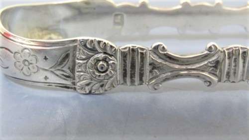 Antique Hallmarked Georgian Silver Sugar Tongs (Possibly London 1761) L: 135 mm (41 g)