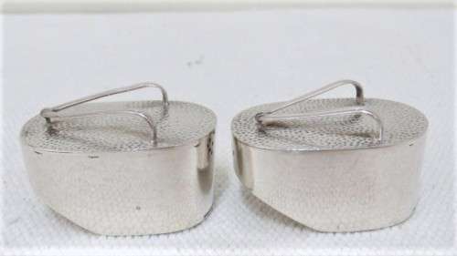 Vintage Pair Of Sterling Silver Japanese Zorii Sandals Salt & Pepper Shakers 48 x 23 mm (55 g)