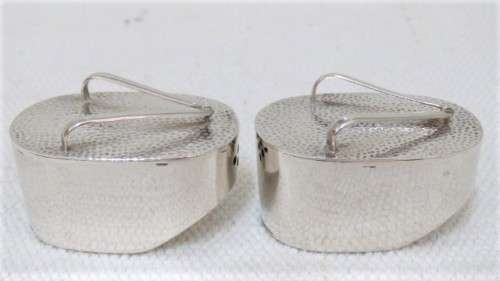 Vintage Pair Of Sterling Silver Japanese Zorii Sandals Salt & Pepper Shakers 48 x 23 mm (55 g)