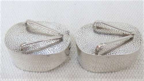 Vintage Pair Of Sterling Silver Japanese Zorii Sandals Salt & Pepper Shakers 48 x 23 mm (55 g)