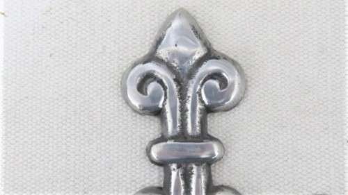 Two Lovely Vintage Ornate Crosses Wall Hanging Decor, One Pewter, One Iron See Description