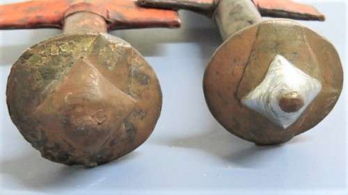 Two Vintage Handmade Saharan Taureg Takouba Swords With Leather Scabbards SOLD AS IS 92 cm