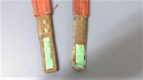 Two Vintage Handmade Saharan Taureg Takouba Swords With Leather Scabbards SOLD AS IS 92 cm