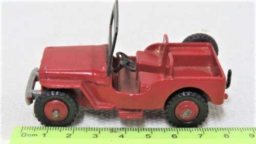Vintage Meccano Dinky Toys Die Cast Red Jeep #25 Y No Box Scale 1:43 L: 83 mm SOLD AS IS