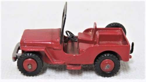 Vintage Meccano Dinky Toys Die Cast Red Jeep #25 Y No Box Scale 1:43 L: 83 mm SOLD AS IS