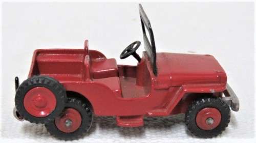 Vintage Meccano Dinky Toys Die Cast Red Jeep #25 Y No Box Scale 1:43 L: 83 mm SOLD AS IS