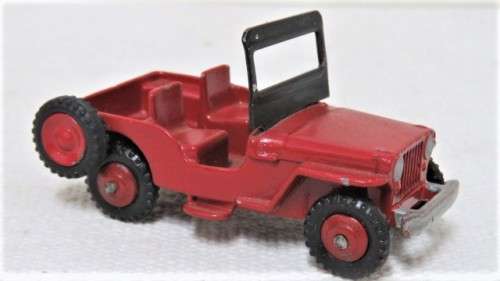Vintage Meccano Dinky Toys Die Cast Red Jeep #25 Y No Box Scale 1:43 L: 83 mm SOLD AS IS