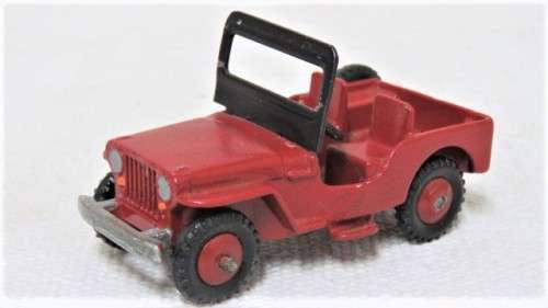 Vintage Meccano Dinky Toys Die Cast Red Jeep #25 Y No Box Scale 1:43 L: 83 mm SOLD AS IS