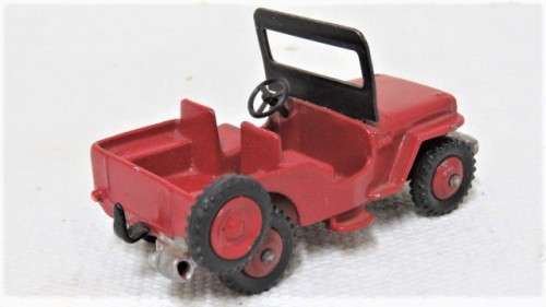 Vintage Meccano Dinky Toys Die Cast Red Jeep #25 Y No Box Scale 1:43 L: 83 mm SOLD AS IS