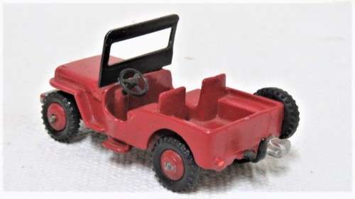 Vintage Meccano Dinky Toys Die Cast Red Jeep #25 Y No Box Scale 1:43 L: 83 mm SOLD AS IS