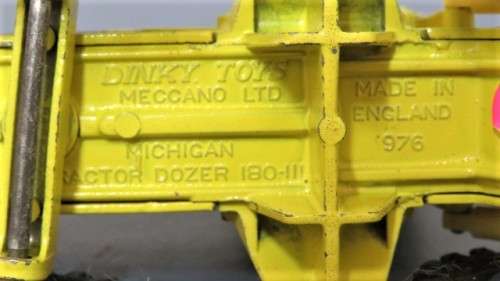 Vintage Dinky Toys Meccano D/Cast Michigan Tractor Dozer 180-111 #976 No Box 1:80 145 mm SOLD AS IS
