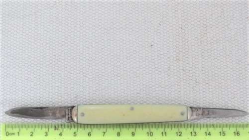 Vintage Rodgers Cutlers `To His Majesty` Two Blade Folding Knife Cream Bone Handle170 mm SOLD AS IS
