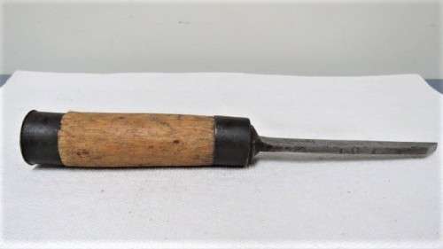 Fabulous Antique T Shaw Mortise Chisel Wood Handle L: 280 mm SOLD AS IS