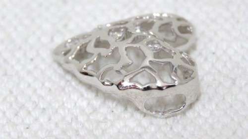 Beautiful Vintage Sterling Silver 925 Openwork Heart Pendant Small Clear Stones 26 x 28 mm (4.4 g)