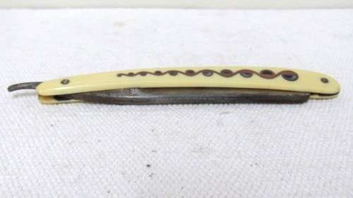 Vintage J.A. Henckels Solingen Zwillingswerk Cutthroat Razor Original Box Decorated Handle 23,5 cm