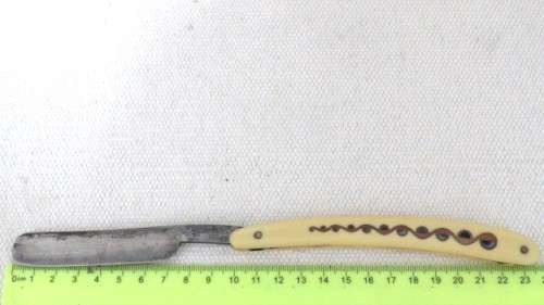 Vintage J.A. Henckels Solingen Zwillingswerk Cutthroat Razor Original Box Decorated Handle 23,5 cm